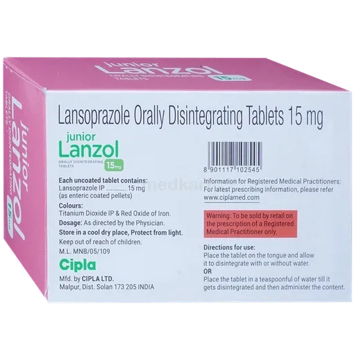 junior lanzol 15mg tablet 15's